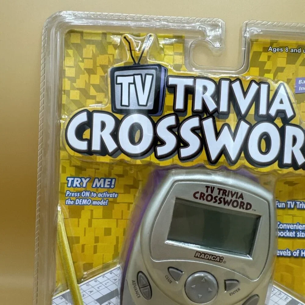 Radica TV Trivia Crossword Handheld Electronic New Factory Sealed